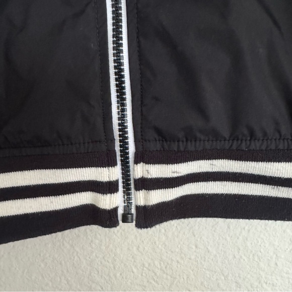 Adam Levine Mens Bomber Jacket Black with White Size L Full Zip w/Pockets - Picture 3 of 13